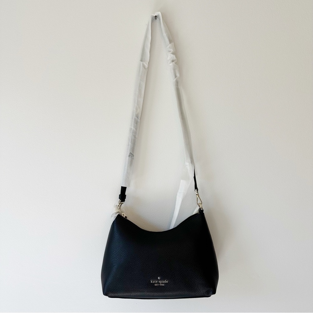 Kate Spade NWT Black Leather Zippy Convertible Crossbody Top Zip Bag K9374 - Picture 11 of 16